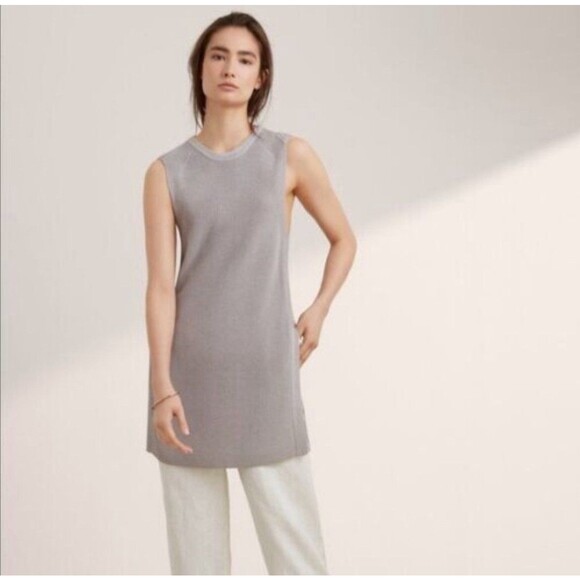 Wilfred Aritzia Palmier Sweater Side Split Knit Sleeveless Tank Top Gray Size XS - Picture 1 of 9
